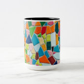 Lebhaftes geometrisches Muster, farbenfroh detaill Zweifarbige Tasse (Mittel)