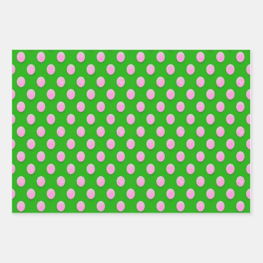 Lebhaftes geometrisches Muster in Grün und Rosa Geschenkpapier Set (Vorderseite 2)