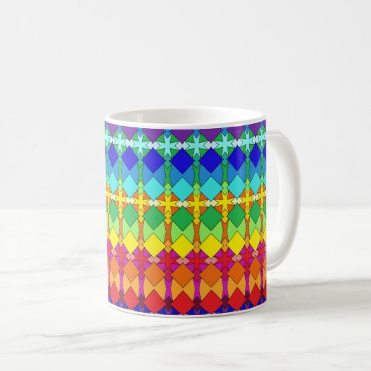 Lebhaftes geometrisches Muster Kaffeetasse (VorderseiteRechts)