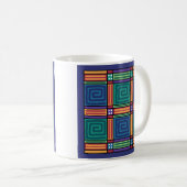 Lebhaftes geometrisches Muster Kaffeetasse (VorderseiteRechts)