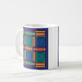 Lebhaftes geometrisches Muster Kaffeetasse (Vorderseite Links)