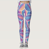 Lebhaftes geometrisches Muster Leggings (Vorderseite)