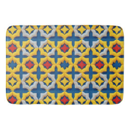 Lebhaftes geometrisches Muster mit fetten Farben Badematte