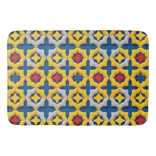 Lebhaftes geometrisches Muster mit fetten Farben Badematte (Vorderseite)