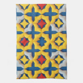Lebhaftes geometrisches Muster mit fetten Farben Geschirrtuch (Vertikal)