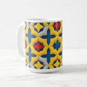 Lebhaftes geometrisches Muster mit fetten Farben Kaffeetasse (Vorderseite Links)