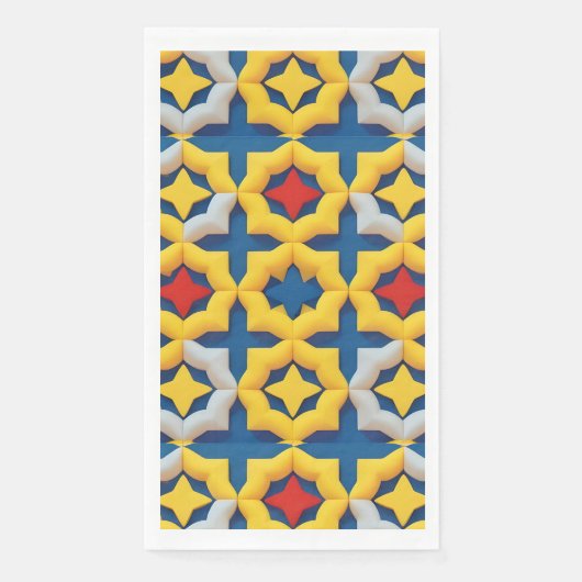 Lebhaftes geometrisches Muster mit fetten Farben Serviette (Vorderseite)