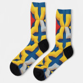 Lebhaftes geometrisches Muster mit fetten Farben Socken (Linkes Detail)