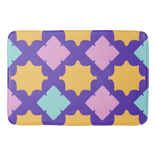 Lebhaftes geometrisches Muster mit hellen Farben Badematte (Vorderseite)