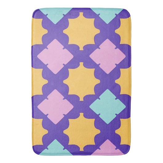 Lebhaftes geometrisches Muster mit hellen Farben Badematte (Vorderseite Vertikal)