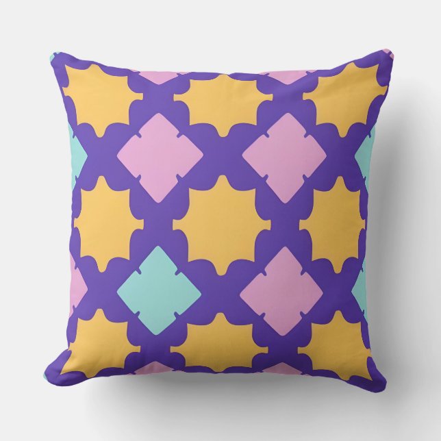 Lebhaftes geometrisches Muster mit hellen Farben Kissen (Vorderseite)