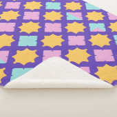 Lebhaftes geometrisches Muster mit hellen Farben Sherpadecke (3/4)