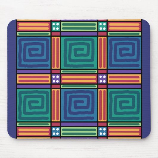 Lebhaftes geometrisches Muster Mousepad (Vorne)