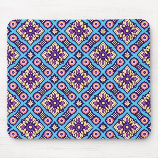 Lebhaftes geometrisches Muster Mousepad (Vorne)