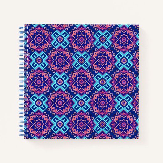 Lebhaftes geometrisches Muster Notizblock (Vorderseite)