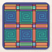 Lebhaftes geometrisches Muster Rechteckiger Pappuntersetzer (Vorderseite)