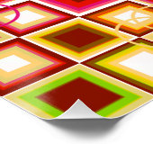 Lebhaftes geometrisches Quadrat-Muster im Retro Poster (Ecke)