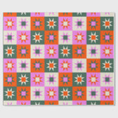Lebhaftes geometrisches Sternmuster Geschenkpapier (Flach)