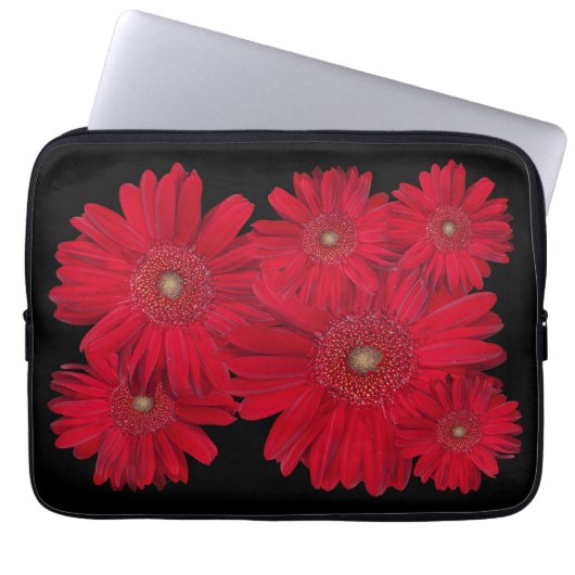 Lebhaftes Gerber Daisy Nah-Up Foto zurück zur Schu Laptopschutzhülle (Vorderseite)