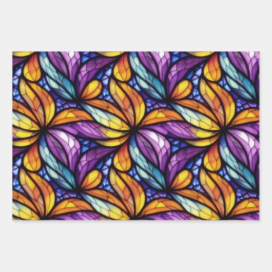 Lebhaftes Glas: farbenfrohe Gestaltung Geschenkpapier Set (Vorderseite 3)