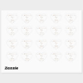 Lebhaftes Gold Stars Border Personalisiert Wedding Herz-Aufkleber (Blatt)