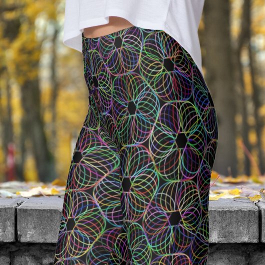 Lebhaftes graues, zyklisches Chaos-Muster Leggings