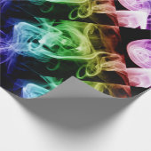 Lebhaftes Green Blue Lila Abstraktes Rauchmuster Geschenkpapier (Ecke)