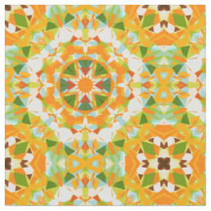 Lebhaftes Green Bright Orange Wiederholungs-Star-M Stoff