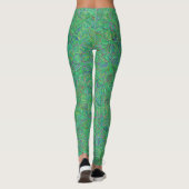 Lebhaftes Green Cyclic Chaos-Muster Leggings (Rückseite)