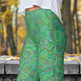 Lebhaftes Green Cyclic Chaos-Muster Leggings