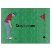 Lebhaftes Green Golfer Putting Design Schneidebrett (Vorderseite)