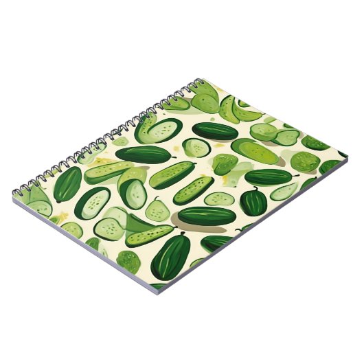 Lebhaftes Green Veggie Muster Notizblock (Linke Seite)