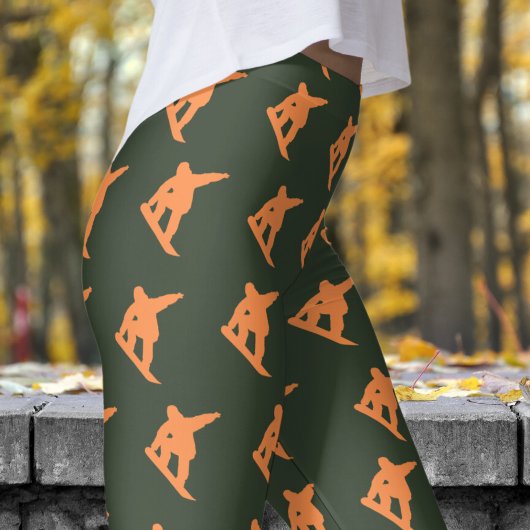 Lebhaftes Green Womens Snowboarding Pattern Leggings
