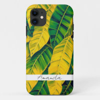 Lebhaftes Green & Yellow Banana Leaf Muster