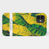 Lebhaftes Green & Yellow Banana Leaf Muster Case-Mate iPhone Hülle (Rückseite (Horizontal))