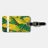 Lebhaftes Green & Yellow Banana Leaf Muster Gepäckanhänger (Vorderseite horizontal)