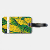 Lebhaftes Green & Yellow Banana Leaf Muster Gepäckanhänger (Rückseite horizontal)