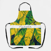 Lebhaftes Green & Yellow Banana Leaf Muster Schürze (Vorderseite)