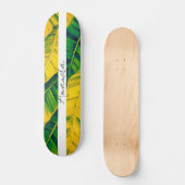 Lebhaftes Green & Yellow Banana Leaf Muster Skateboard (Vorderseite)