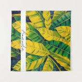 Lebhaftes Green & Yellow Banana Leaf Muster Wandteppich (Vorderseite (Horizontal))