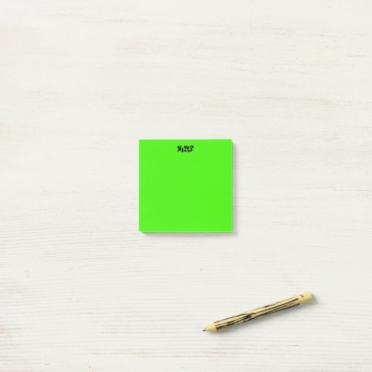 Lebhaftes Grün Post-it Klebezettel (Auf Schreibtisch)