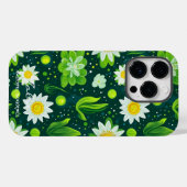 Lebhaftes grünes botanisches Design mit weißer Far Case-Mate iPhone Hülle (Rückseite (Horizontal))