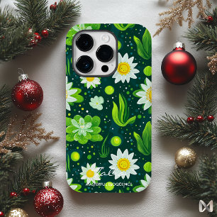 Lebhaftes grünes botanisches Design mit weißer Far Case-Mate iPhone 14 Pro Hülle