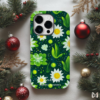 Lebhaftes grünes botanisches Design mit weißer Far Case-Mate iPhone 14 Pro Hülle