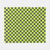 Lebhaftes grünes und graues, kariertes Muster Fleecedecke (Vorderseite (Horizontal))