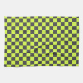 Lebhaftes grünes und graues, kariertes Muster Geschirrtuch (Horizontal)