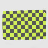 Lebhaftes grünes und graues, kariertes Muster Golfhandtuch (Horizontal)