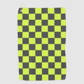 Lebhaftes grünes und graues, kariertes Muster Golfhandtuch (Vorderseite)