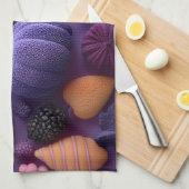 Lebhaftes Halloween Candy and Fruit Flat-Lay Geschirrtuch (Viertel Falte)