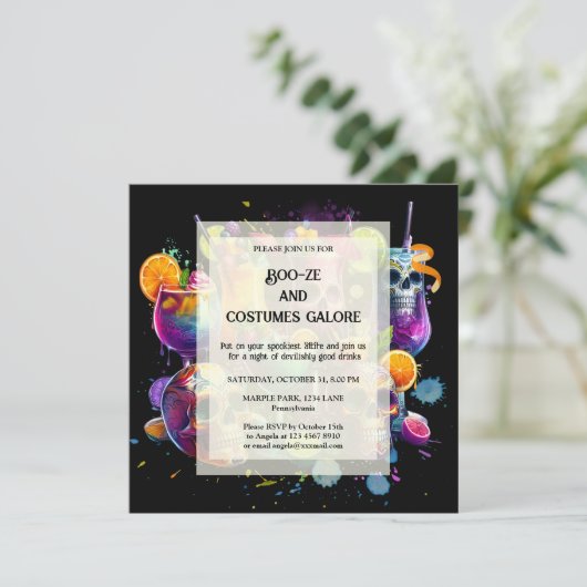 Lebhaftes Halloween-Party zum Schwimmen Feiertagskarte (Stehend Vorderseite)